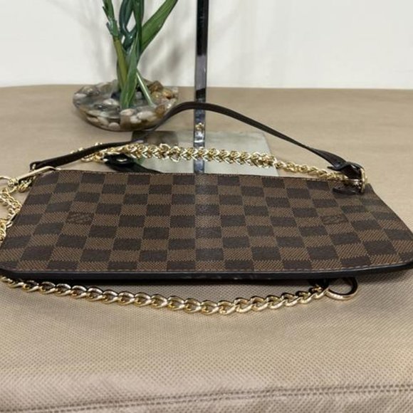 Louis Vuitton Neverfull Gm Pouch Brown Coated Canvas Wristlet - Picture 5 of 10